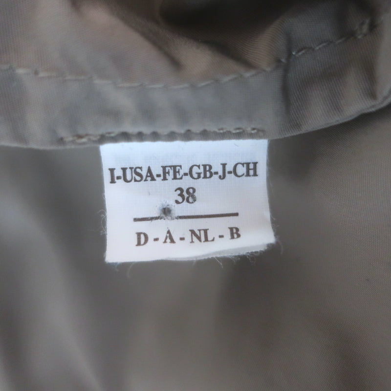 Brunello Cucinelli Mixed Media Hooded Belted Jacket Taupe/Gray Size 38