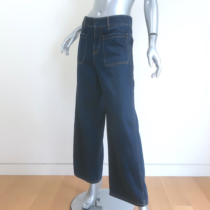 Christian Dior Denim Couture Flared Jeans Deep Blue Cotton Size US 4