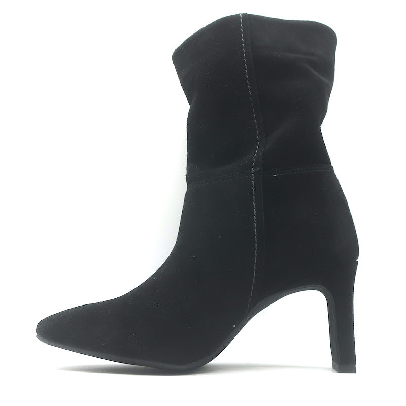 Free People Claudette Slouch Boots Black Suede Size 6