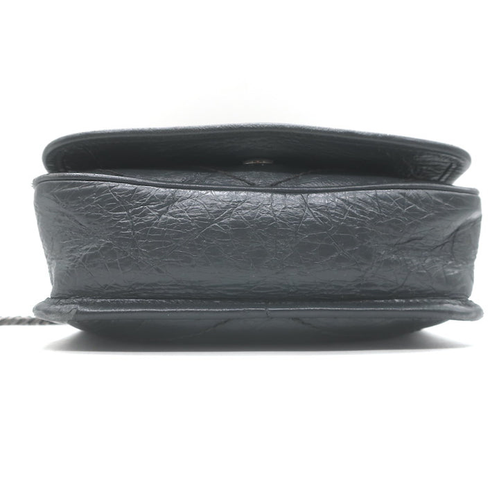 Saint Laurent Niki Wallet on Chain Dark Gray Matelasse Leather Mini Crossbody