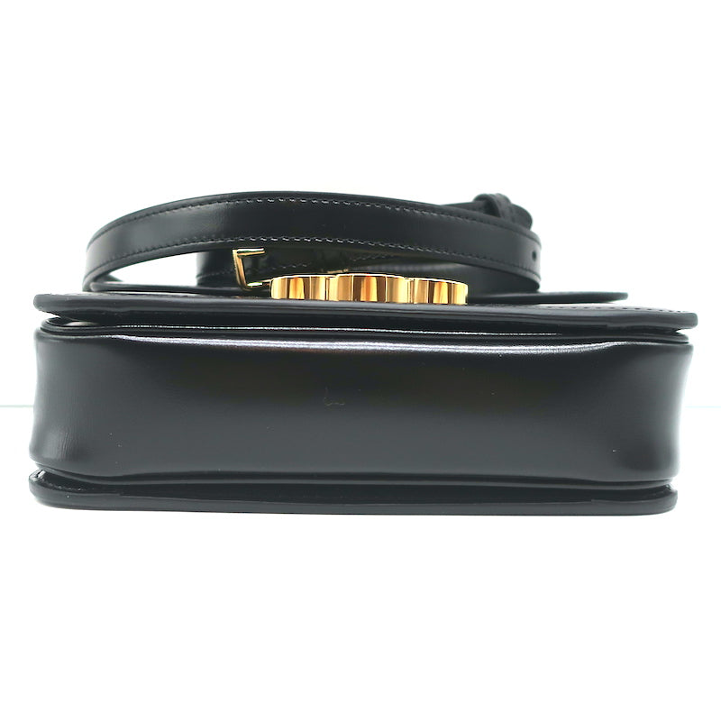 Celine Teen Triomphe Bag Black Shiny Calfskin Leather Crossbody NEW