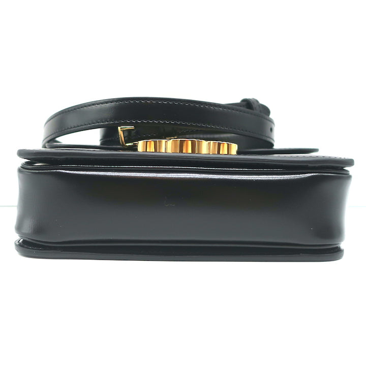 Celine Teen Triomphe Bag Black Shiny Calfskin Leather Crossbody NEW