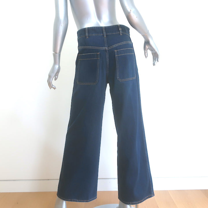 Christian Dior Denim Couture Flared Jeans Deep Blue Cotton Size US 4