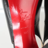 Christian Louboutin No Prive Peep Toe Slingback Pumps Black Leather Size 38.5
