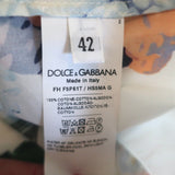 Dolce & Gabbana Cropped Tie-Front Shirt Hydrangea Print Cotton Size 42