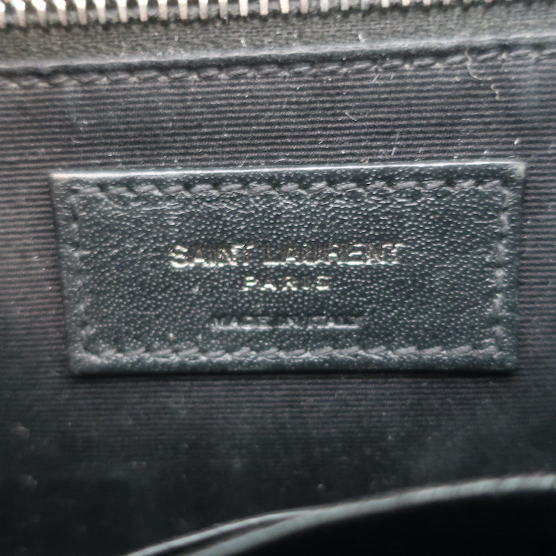Saint Laurent Niki Wallet on Chain Dark Gray Matelasse Leather Mini Crossbody