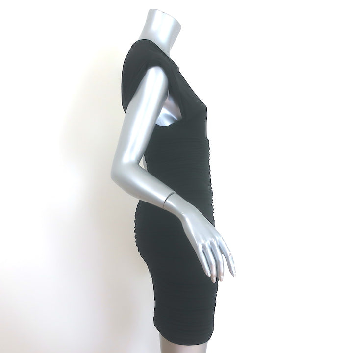 Alexander Wang Ruched Mini Dress Black Stretch Jersey Size 0