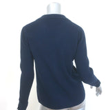 Minnie Rose Ribbed Cashmere Collared Cardigan Navy Size Extra Small NEW