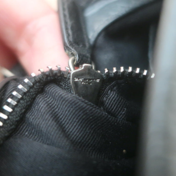 Saint Laurent Niki Wallet on Chain Dark Gray Matelasse Leather Mini Crossbody