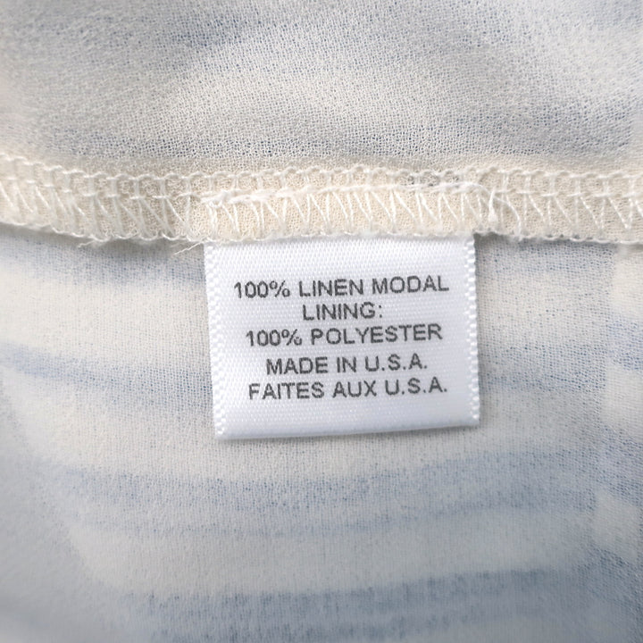 MISA Aleja Ruffled Bib Tiered Midi Dress Blue &amp; White Stripe Size Extra Small