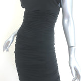 Alexander Wang Ruched Mini Dress Black Stretch Jersey Size 0