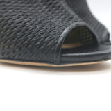 Jimmy Choo Tamali Open Toe Booties Black Perforated Leather & Mesh Size 36