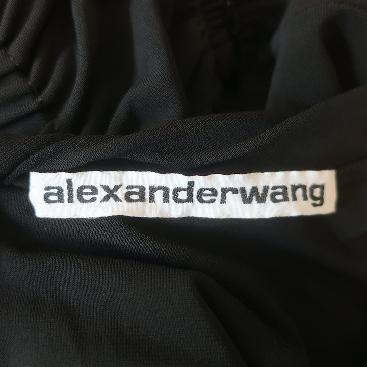 Alexander Wang Ruched Mini Dress Black Stretch Jersey Size 0