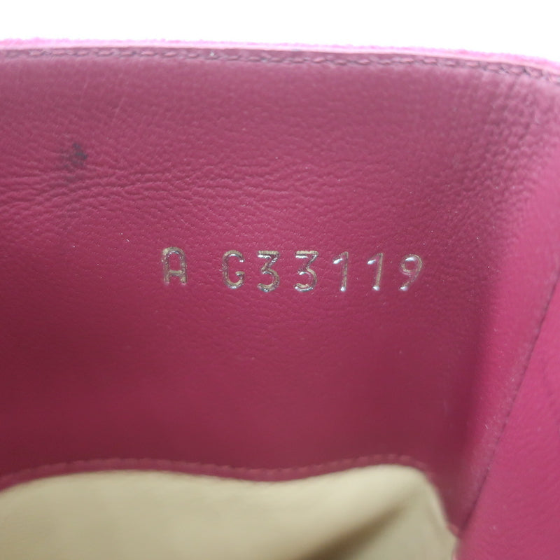 Chanel Gabrielle Cap Toe Boots Fuchsia Suede &amp; Black Satin Size 37