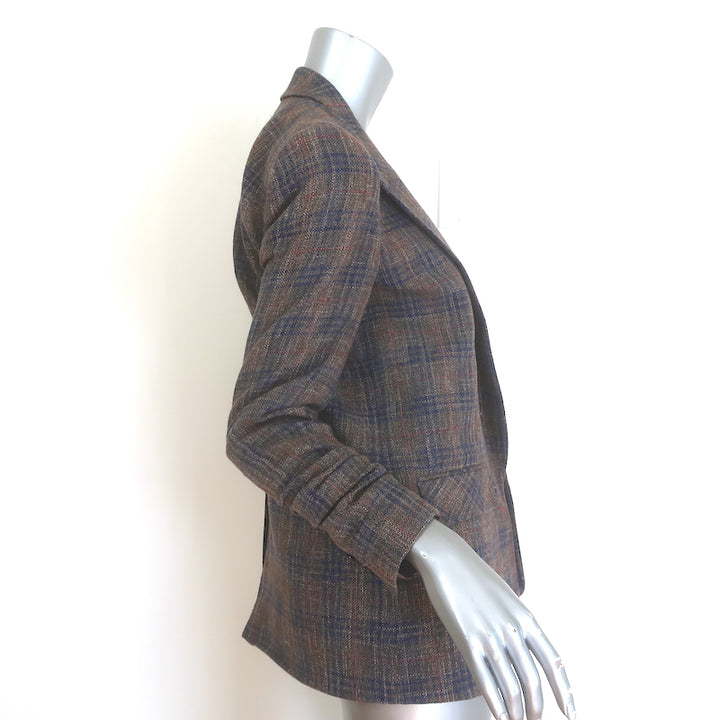Veronica Beard Beacon Plaid Dickey Jacket Brown Size 4 Double Breasted Blazer