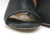 Jimmy Choo Tamali Open Toe Booties Black Perforated Leather & Mesh Size 36
