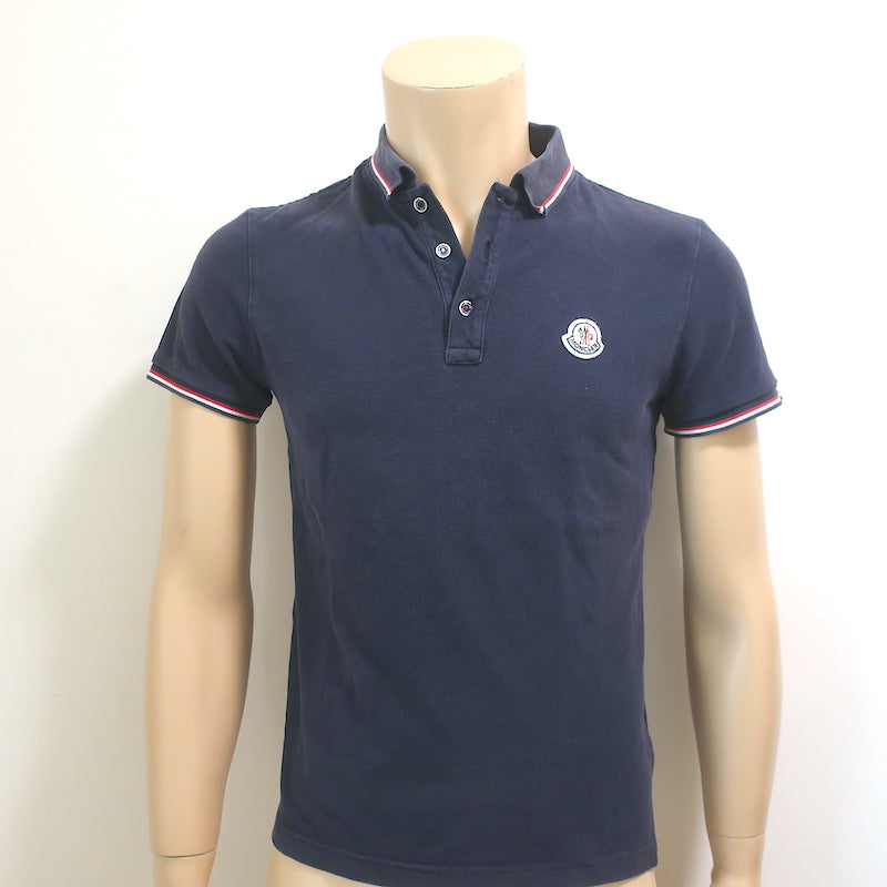 Moncler Maglia Polo Manica Corta Logo Polo Shirt Navy Size