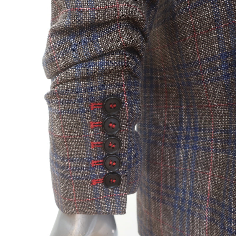 Veronica Beard Beacon Plaid Dickey Jacket Brown Size 4 Double Breasted Blazer