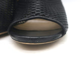Jimmy Choo Tamali Open Toe Booties Black Perforated Leather & Mesh Size 36