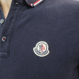 Moncler Maglia Polo Manica Corta Logo Polo Shirt Navy Size Medium