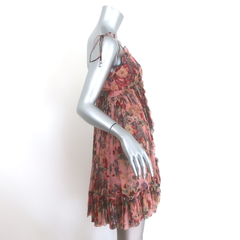 lovelorn frill mini dress Zimmermann Lovelorn Frill Cape Dress in Blue Floral