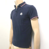 Moncler Maglia Polo Manica Corta Logo Polo Shirt Navy Size Medium