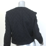 Chanel 15P Runway Embroidered Neoprene Jacket Black Size 42