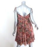 Zimmermann Lovelorn Frill Mini Dress Pink Floral Print Silk Chiffon Size 1