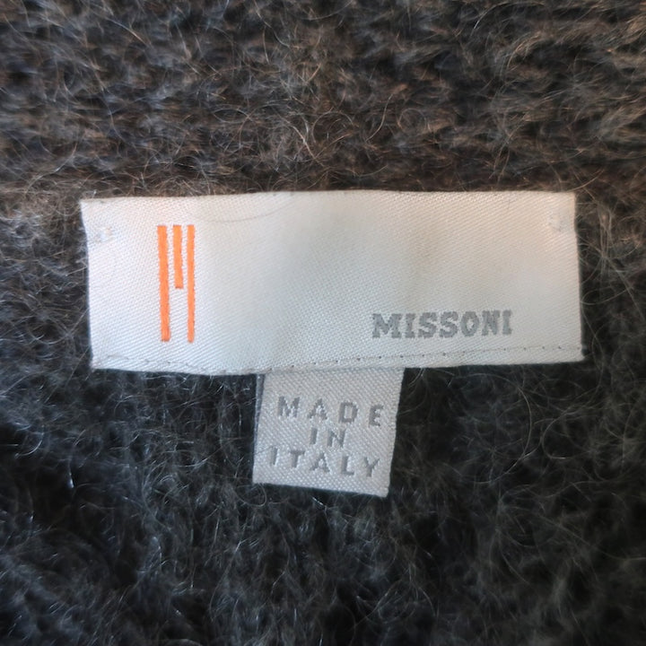 M Missoni Colorblock Belted Longline Cardigan Multicolor Mixed Knit Size 38