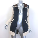Veronica Beard Barrows Knit-Sleeve Quilted Jacket Navy/Cream Size Extra Small