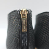Jimmy Choo Tamali Open Toe Booties Black Perforated Leather & Mesh Size 36
