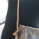 Vintage Fendi FF Zucca Coated Canvas Medium Shoulder Bag Brown