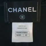 Chanel 15P Runway Embroidered Neoprene Jacket Black Size 42