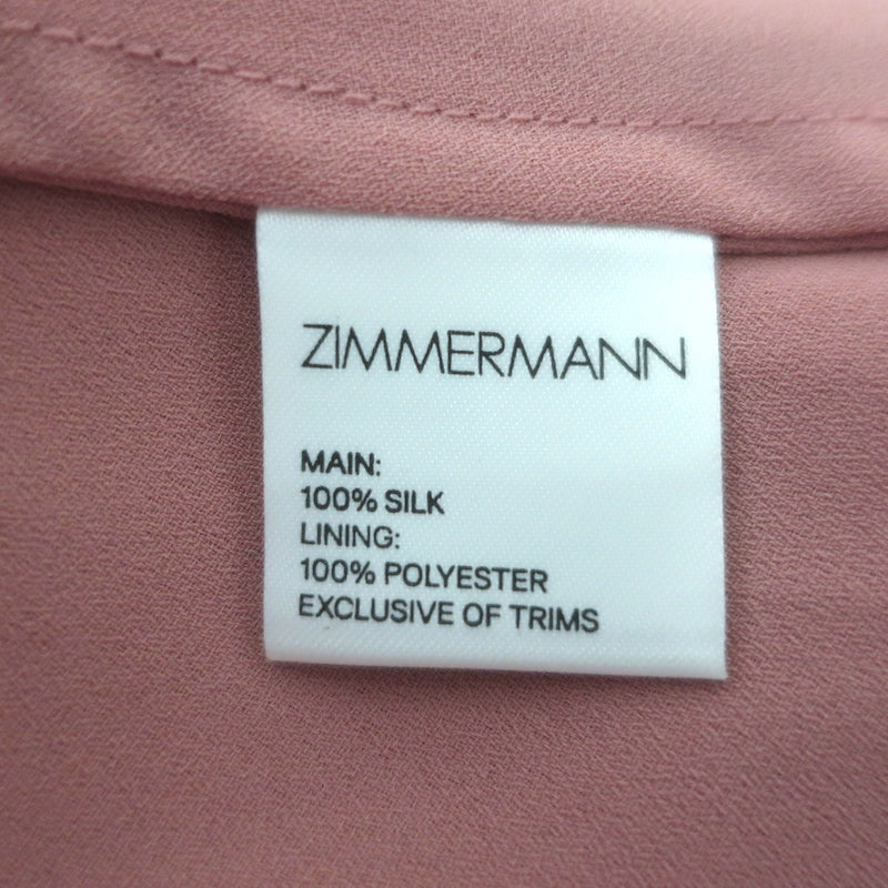Zimmermann Lovelorn Frill Mini Dress Pink Floral Print Silk Chiffon Size 1