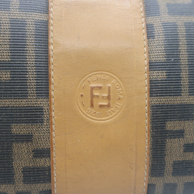 Vintage Fendi FF Zucca Coated Canvas Medium Shoulder Bag Brown
