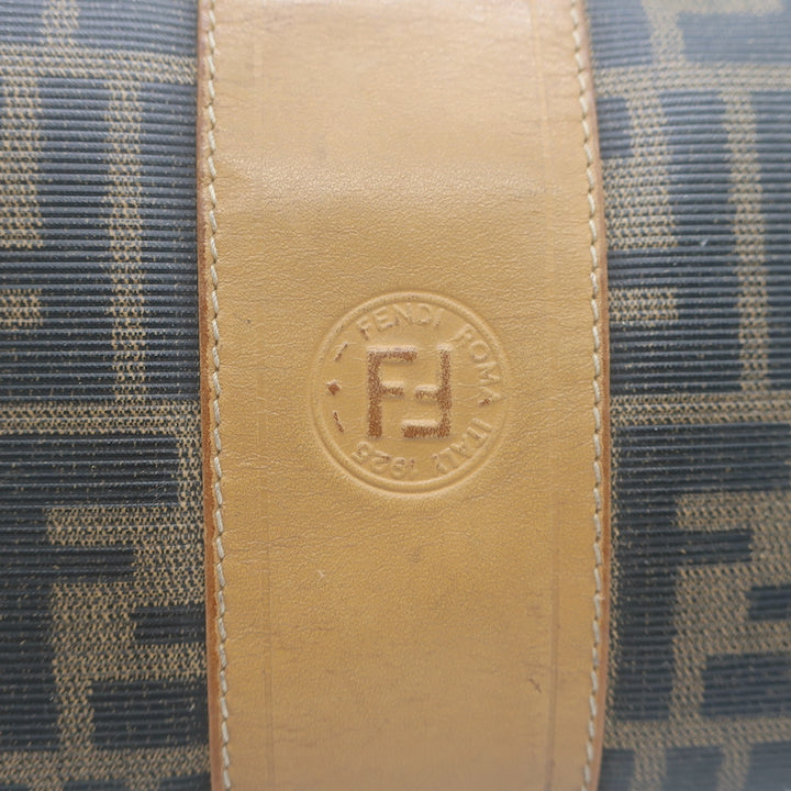 Vintage Fendi FF Zucca Coated Canvas Medium Shoulder Bag Brown