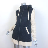 Veronica Beard Barrows Knit-Sleeve Quilted Jacket Navy/Cream Size Extra Small