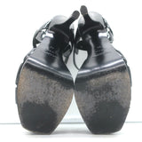Saint Laurent Tribute T-Strap Platform Sandals Black Patent Leather Size 36
