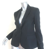 Theory Gabe Blazer Black Stretch Wool Size 4 One-Button Jacket