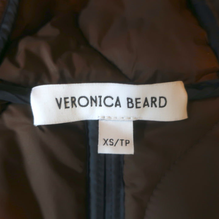 Veronica Beard Barrows Knit-Sleeve Quilted Jacket Navy/Cream Size Extra Small