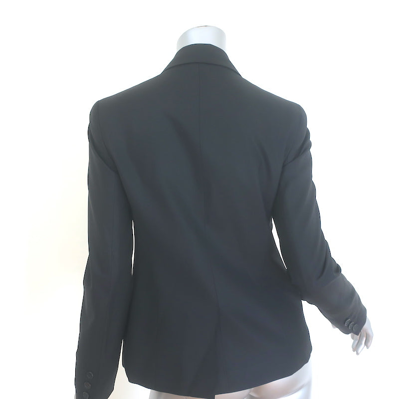 Theory Gabe Blazer Black Stretch Wool Size 4 One-Button Jacket