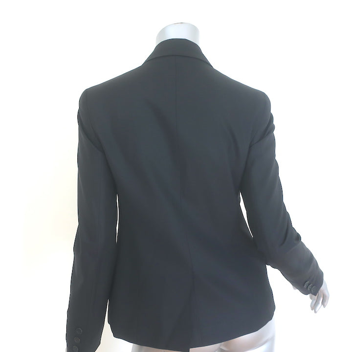 Theory Gabe Blazer Black Stretch Wool Size 4 One-Button Jacket