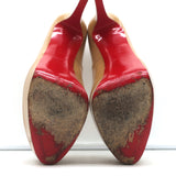 Christian Louboutin Bianca 120 Platform Pumps Nude Patent Leather Size 38.5