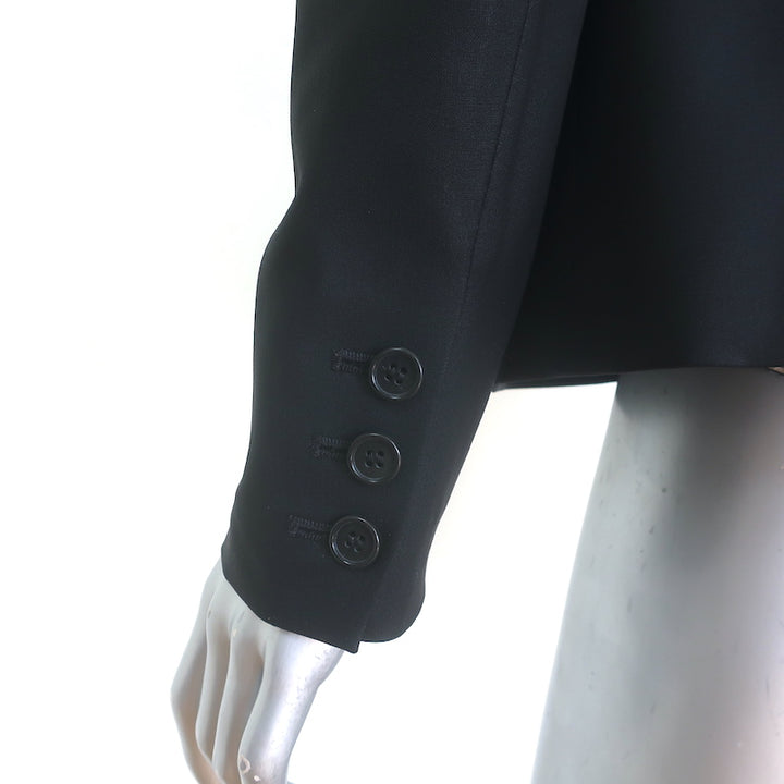 Theory Gabe Blazer Black Stretch Wool Size 4 One-Button Jacket
