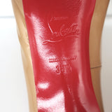 Christian Louboutin Bianca 120 Platform Pumps Nude Patent Leather Size 38.5