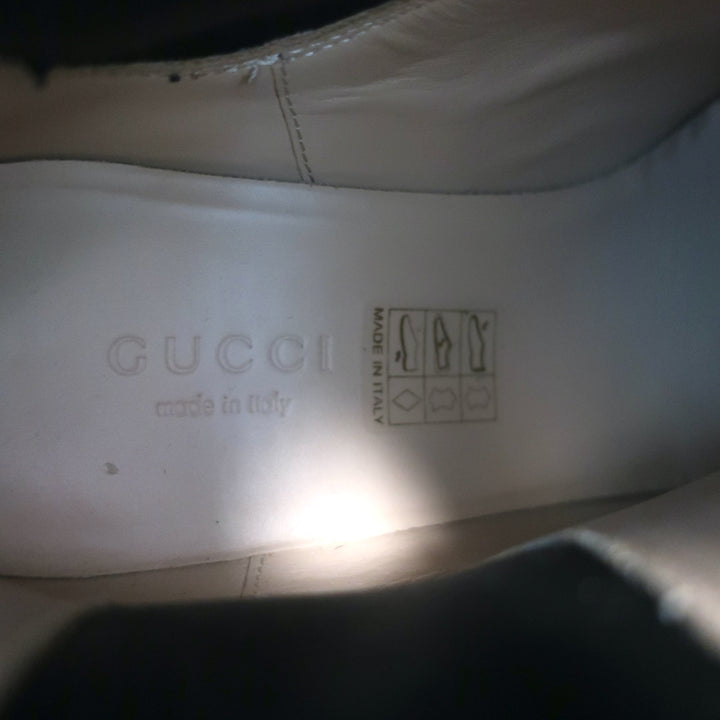 Gucci Trip Jewel-Strap Chelsea Boots Black Polished Leather Size 36.5