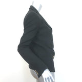 Balmain Double Breasted Blazer Jacket Black Stretch Wool Size 38