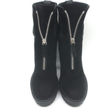 Gianvito Rossi Mason Zip-Front Platform Ankle Boots Black Suede Size 36.5 NEW