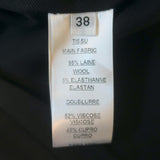 Balmain Double Breasted Blazer Jacket Black Stretch Wool Size 38