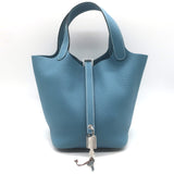 Hermes Picotin Lock 18 Bag Blue Jean Taurillon Clemence Leather NEW
